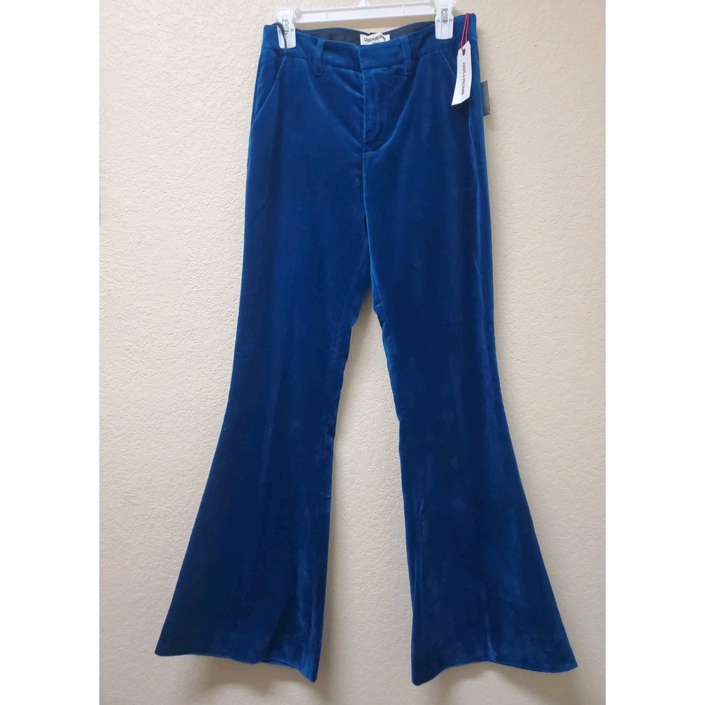 NWT Zadig & Voltaire Blue Velvet Women's Pants Size 36 Retro Elegant Evening